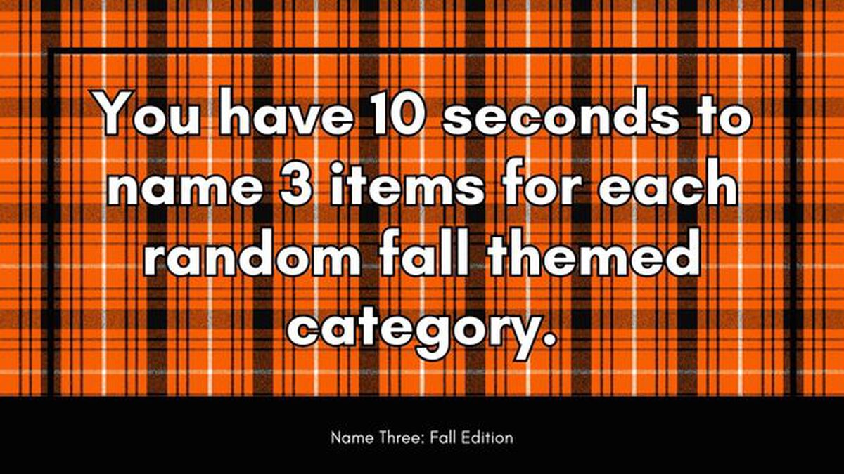 Name Three: Fall Edition image number 1